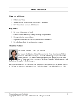 Fraud Prevention - Texas Association of School Boards