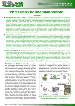 Plant Factory for Biopharmaceuticals