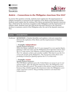 Rubric – Connections to the Philippine