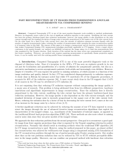 FAST RECONSTRUCTION OF CT IMAGES