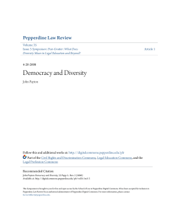 Democracy and Diversity - Pepperdine Digital Commons