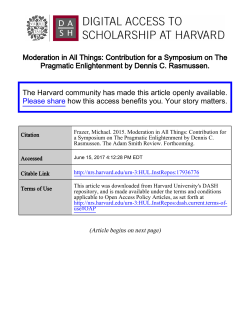 Moderation in All Things: Contribution for a Symposium on The