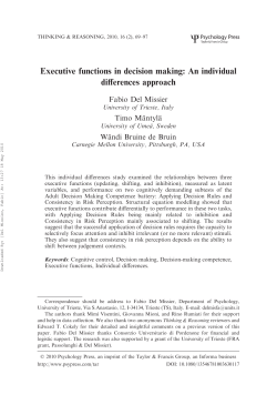 Executive functions in decision making