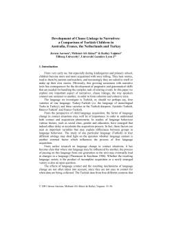 Development of Clause Linkage in Narratives