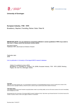 European Industry, 1700 - 1870