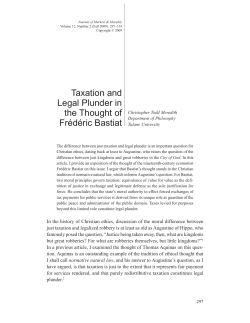 Taxation and Legal Plunder in the Thought of