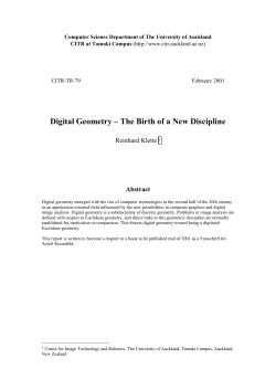 Digital Geometry &ndash; The Birth of a New Discipline