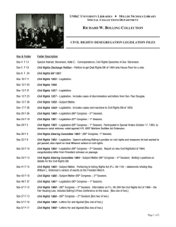 richard w. bolling collection civil rights/ desegregation legislation files