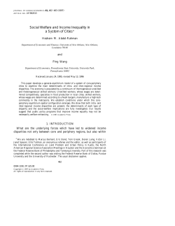 Social Welfare and Income Inequality in a System of Cities