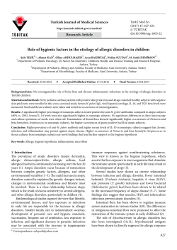 Role of hygienic factors in the etiology of allergic