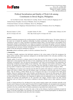 Political Socialization and Quality of Work Life among Constituents