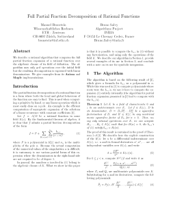 Full Partial Fraction Decomposition of Rational