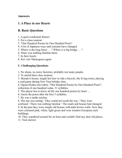 Answers 1. A Place in our Hearts B. Basic Questions