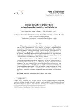 Particle simulations of dispersion using observed meandering and