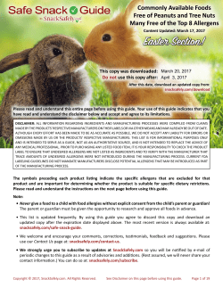 Safe Snack Guide - Harrisburg School District