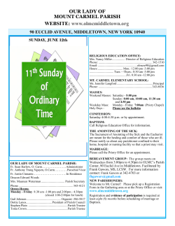 June 12, 2016 - Our Lady of Mount Carmel