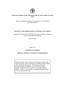 Project: Intensified Monitoring of Food Security in 5 CIS Countrie