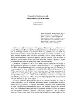 Symbiosism, Symbiomism and the Leiden definition of