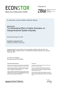The Moderating Effect of Higher Education on