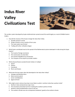 Indus River Valley Civilizations Test