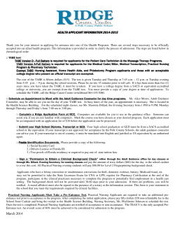 Health Science Applicant Information