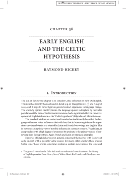 EARLY ENGLISH AND THE CELTIC HYPOTHESIS