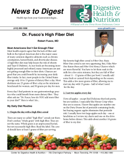 Dr. Fusco`s High Fiber Diet