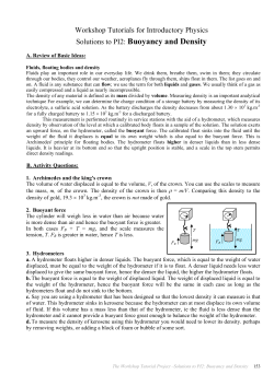 Solutions to PI2: Buoyancy and Density