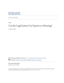 Can the Legal System Use Experts on Meaning?