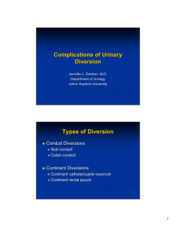 Complications of Urinary Diversion Types of Diversion