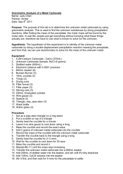 Gravimetric Analysis of a Metal Carbonate
