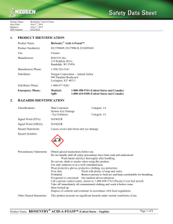 BioSentry&reg; Acid-A-Foam&trade;, Phosphoric Acid, Glycolic Acid