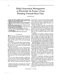 Daily generation management at Electricite de France: from