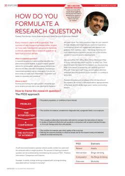 HoW Do You formulate a researCH QuestIon