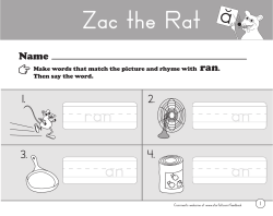 1 Make words that match the picture and rhyme with ran. Then say