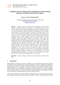 Evaluation of Socio-Cultural Factors Influencing Consumer Buying