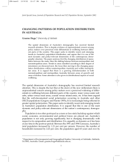 changing patterns of population distribution in australia