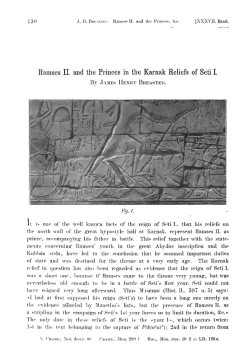 Ramses II and the Princes in the Karnak Reliefs of Seti I.