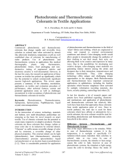 Photochromic and Thermochromic Colorants in Textile Applications