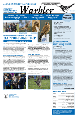January/February 2017 - Audubon Society of Portland