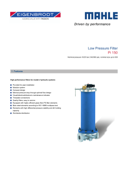 Low Pressure Filter Pi 150