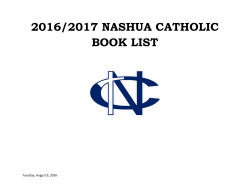 2016/2017 NASHUA CATHOLIC BOOK LIST