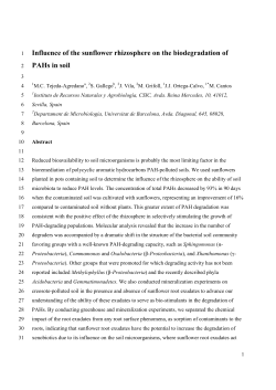 Influence of the sunflower rhizosphere on the biodegradation