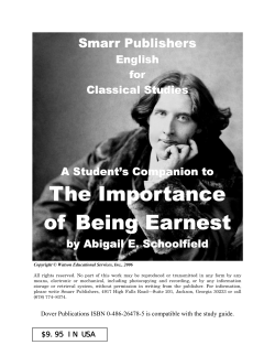 The Importance of Being Earnest