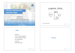 Personas, Scenarios and Experience Maps