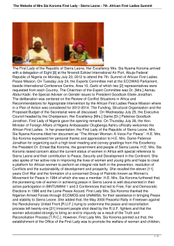 Sierra Leone - 7th .African First Ladies Summit