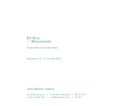 Ed Kluz &mdash; Monuments - John Martin Gallery