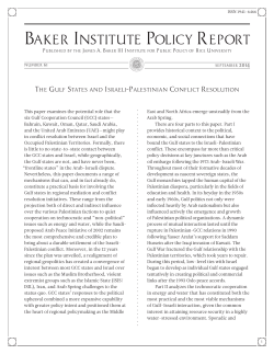 The Gulf States and Israeli-Palestinian Conflict Resolution