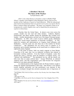 A Brothers` Revival: The Story of the Wesleys