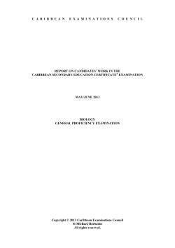 caribbeanexaminations council report on candidates` work in